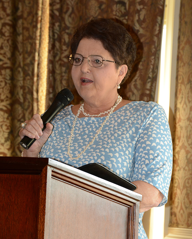 Faith Harris speaking at the VGCC Endowment Fund Golf Tournament in May of 2019 as part of the celebration of the college’s 50th anniversary.