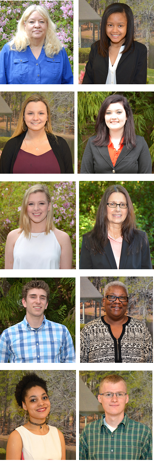 Composite of pictures of 10 students who are graduation marshals