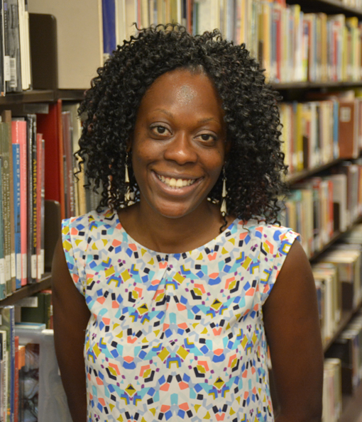 Olu Ariyo, VGCC’s program head for academic success and study skills, is seen here in the library on VGCC’s Main Campus in Vance County. “My students use NC LIVE as a way to better develop and integrate knowledge into their academic projects through magazines, eBooks, and much more,” Ariyo said. (VGCC photo)