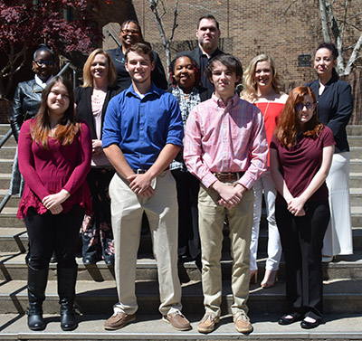 VGCC students from Vance County who were inducted into the Phi Theta Kappa honor society on April 17 included, from left, front row, Kaitlyn Harris, Brandon Hughes, Wesley Hight and Nealee Fisher; middle row, Kianna Wills, Cassidy Grissom, Tamara Glover, Evan O’Geary and Wendy Jordan; and back row, Sonya Barnes and Dustin Starnes. (VGCC Photo)