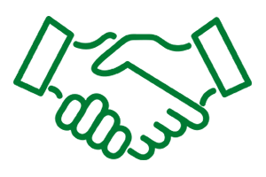 Clipart of two people shaking hands.